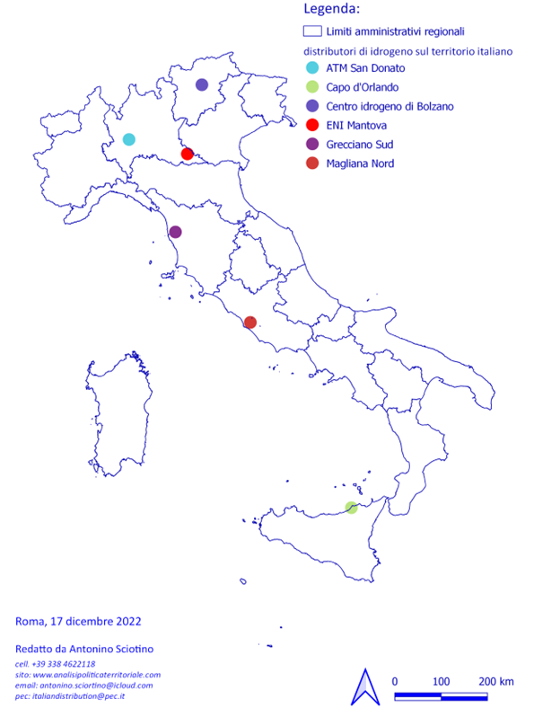 Immagine n.° 9 - mappa dei distributori attualmente esistenti sul territorio nazionale